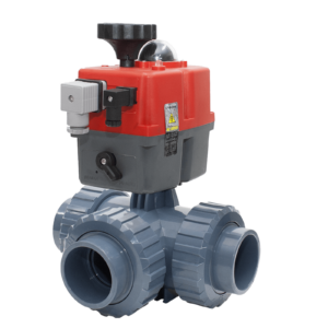 Motoros golyóscsap 3 utas PTFE "L" D63