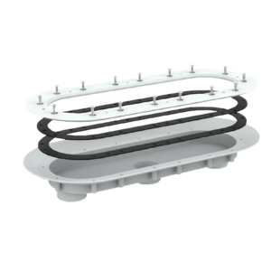 Pezsgőlap beépítő beton/fólia