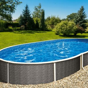 Azuro oval Rattan, kék 5,5x3,7x1,2m